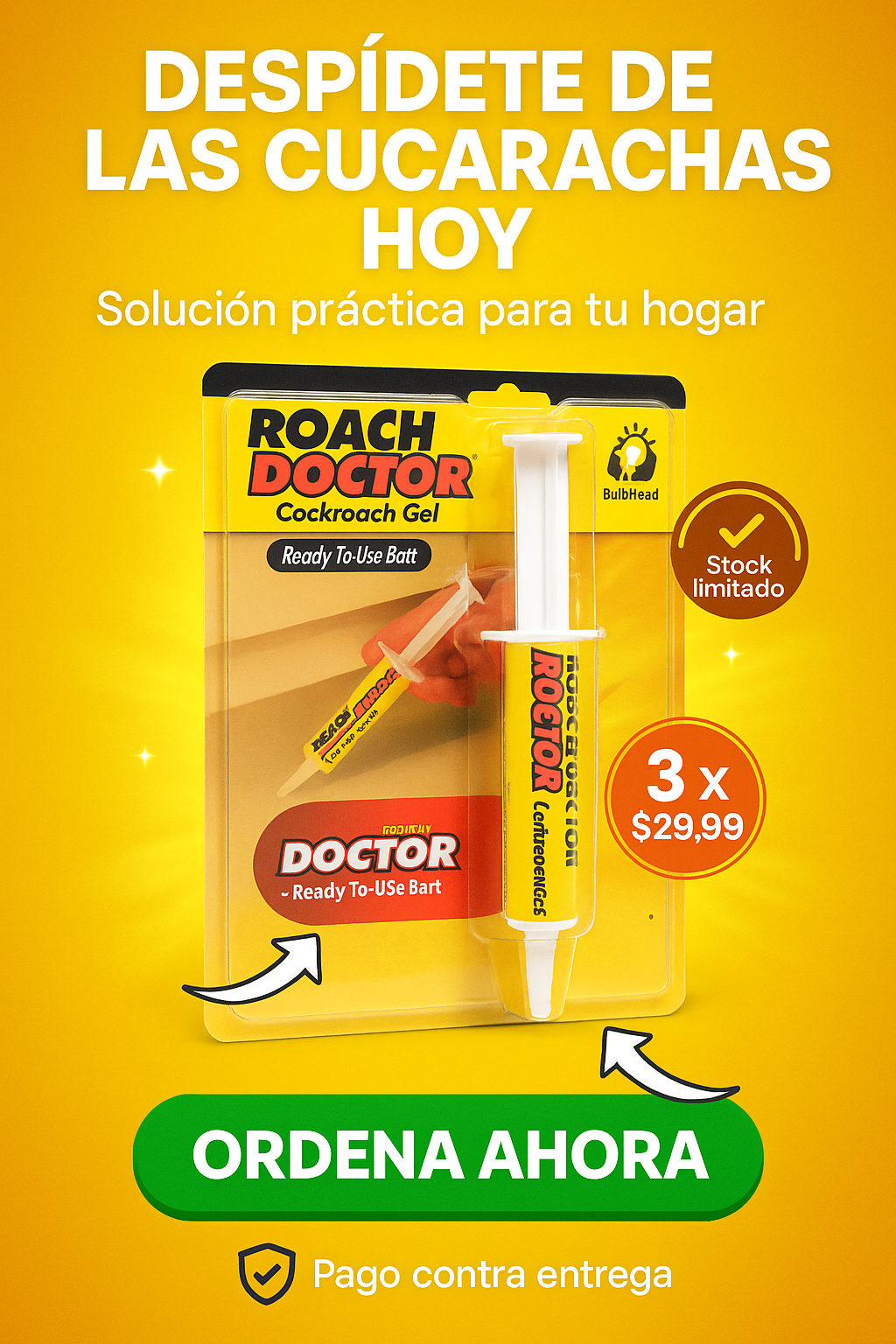 Inyección exterminadora de cucarachas